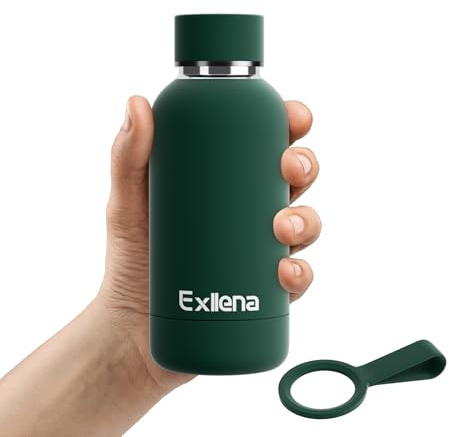 Exllena Gourde Isotherme 350ml - Bouteille Isotherme 350ml en 304 Acier Inoxydable sans BPA - 100% Étanche Idéal pour le Sport, Gym, Voyage - Vert Émeraude