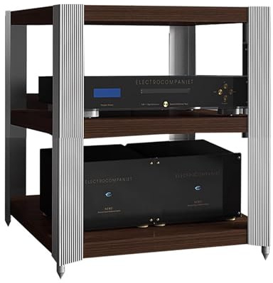 Elitix HiFi Rack Professionelles Audio-Video-Regalsystem, Platzsparend, Büro-Plattenspielersystem/Konsolenregal, Organizer für Elektronische Geräte, Vintage-Medienkonsole(S)