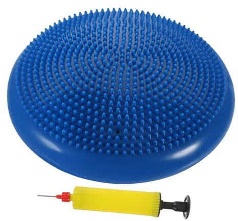 Anneome Aufblasbares Extra Dickes Balance-disc Wackelkissen Mit Pumpe Ergonomisches Sitzkissen Zur Stabilitätssteigerung Rumpfkräftigung Und Rückenentspannung in Blau