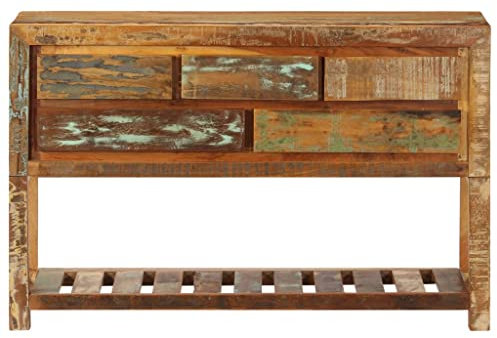 HEFZGDB Sideboard 120x30x75 cm Altholz Massiv Küchenbuffet Barschrank Küchenschränke Vitrinenschrank Küche für Dessert Shop Café Wohnstube Speisesaal