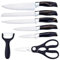 PionStar 7-Piece Professional Kitchen Set – Chef, Bread, Carving, Utility & Fruit Knives + Scissors & Peeler | Multi-Purpose Stainless Steel Kitchen Knife Design