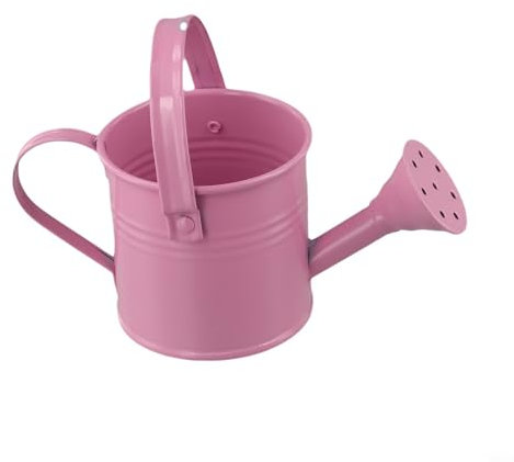 Entgoinggo Annaffiatoio decorativo da giardino, in metallo, per irrigazione a bocca lunga, per interni ed esterni, 500 ml, colore: rosa