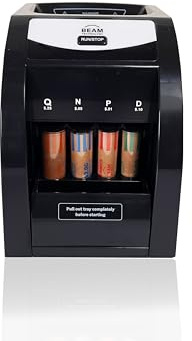 Automatic Coin Sorter, 1 Row with Quick-Access Lid, Patented Anti-Jam Technology, and Coin Wrapper Starter Pack Included (CSD-1000)