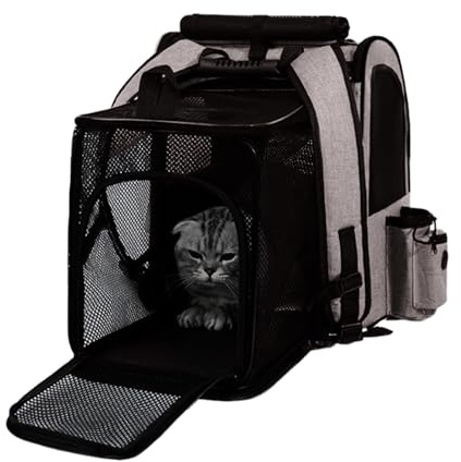 Katzenrucksack,Hundetransporter Rucksack - Faltbare Atmungsaktive Haustiertasche geeignet für Motorrad, Auto, Straßenreisen, Fahrrad Fahren und Outdoor-Aktivitäten