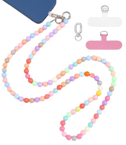 Yoljun Handykette Universal, Bunte Acrylperlen Handykette Perlen, Leichte Handyband zum Umhängen, Stylisches Handyzubehör Schlüsselkette für Damen Mädchen Geschenk