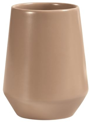 Spirella - Bicchiere Joshua Cappuccino in Ceramica 300 ML, Elegante e Pratico per il Bagno, Design Moderno, Ideale per Uso Quotidiano, 9x9x11,5 cm, Grès