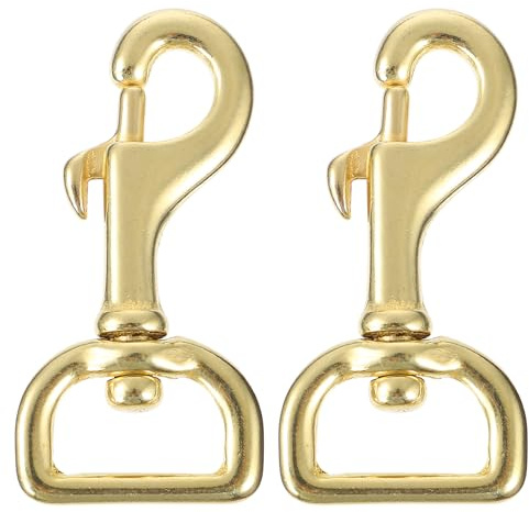 YARNOW 2pcs 20mm Brass Swivel Bolt Snap Hooks for Dog Collars and Flagpole Clips, Sturdy Rotating Eye Snap Clips for Diving and Outdoor Use