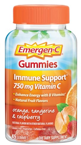 Emergen-C Vitamin C 750mg Immune Support Gummies, Mixed Fruit, 45 Gummies