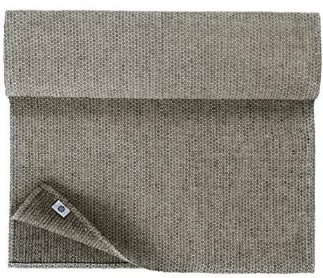 Linen & Cotton Schöner Edler Tischläufer Stoff Tischband Tischdeko Honeycomb - 100% Leinen, Schwarz Beige Grau (47 x 130 cm) Läufer Tisch Mitteldecke Tischwäsche für Wohnzimmer Esstisch Weihnachten