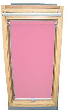 Rollo für VELUX Dachfenster Abdunkelungsrollo für TYP GGL/GPL/GGU/GPU - UK08 - Farbe rosa - mit Haltekrallen