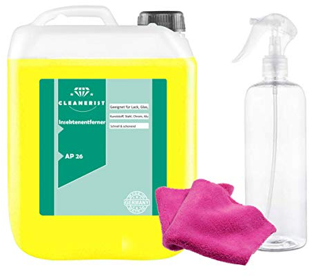 5 Liter Insektenentferner AP26 Konzentrat Insektenlöser Autowäsche Motorrad Reiniger + Sprühflasche + Microfasertuch
