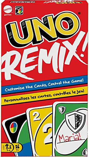 Mattel Games UNO Remix, Jeu de société et de Cartes Personnalisables, dès 7 Ans, GXD71