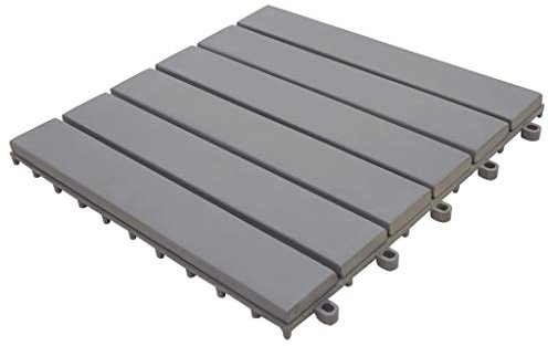 vidaXL 10x Akazienholz Massiv Terrassenfliesen Klickfliesen Balkonfliese Holzfliesen Garten Balkon Fliese Fliesen Platten Grau 30x30cm