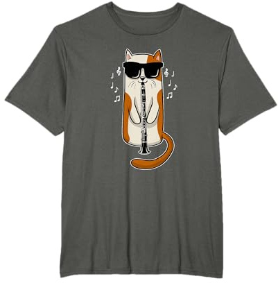 Clarinette Chat Musicien Kitty Instrument de Musique Anche T-Shirt