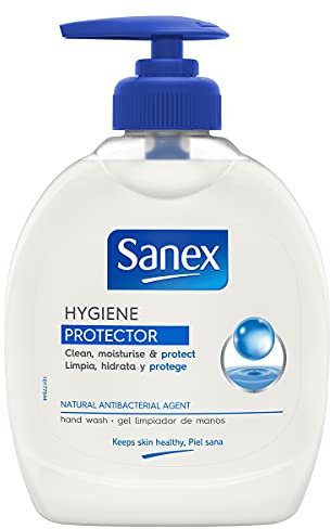 SANEX - Savon Liquide pour les mains Hygiene - Protége et Hydrate - Sans Parfum - Format Pompe - Ph Neutre - Le Flacon de 300 ml