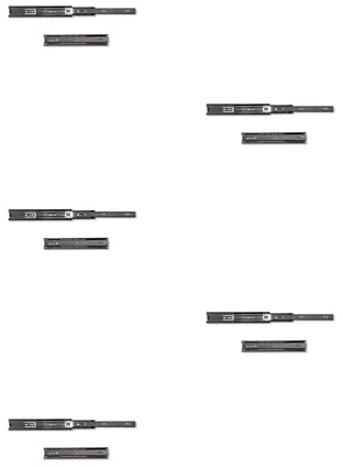 Emuca - Ball Bearing Drawer Slides 45mm x 250mm (1,77 x 9,84 inch), Set of 5 Pairs of Full Extension Drawer Runners, Black