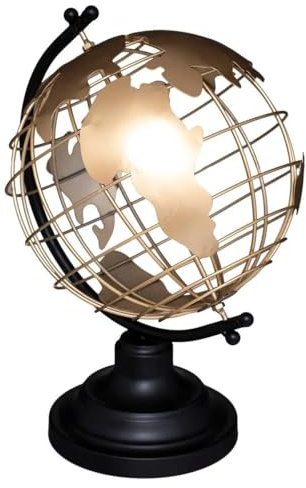 Paris Prix Atmosphera Créateur d'intérieur - Globe à Poser en Métal Loft 28cm Or & Noir