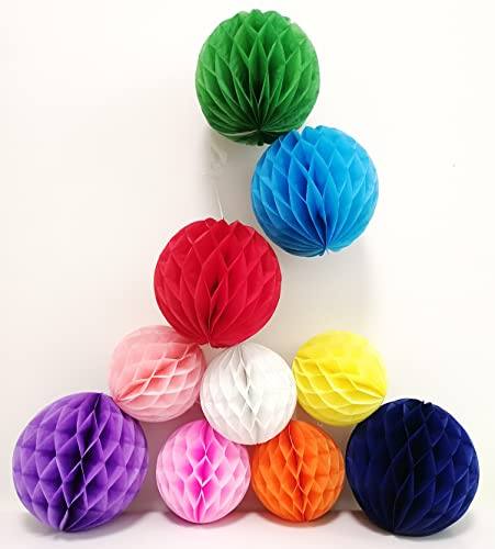 Honeycomb Balls Party Decorations 10 Pieces 6 8 Tissue Paper Pom Poms Flower Balls for Birthday Wedding Party Baby Shower Nursery Wall Decor (10 Pieces 6 8 Multicolor Set)