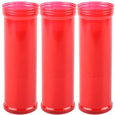 H HANSEL HOME Pack 3 Velón Grande Votivos Velas Litúrgicas (Rojo, Grande 3 Unidades)