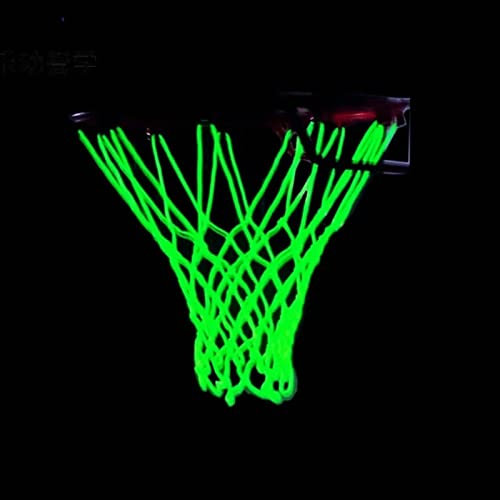 Natudeco Filet De Basket-Ball Auto-Lumineux Lueur Filet De Basket-Ball Extérieur Portable Filet De Tir De Balle pour Entraînement Quotidien Basket-Ball Jante Sport école 19.7 ''
