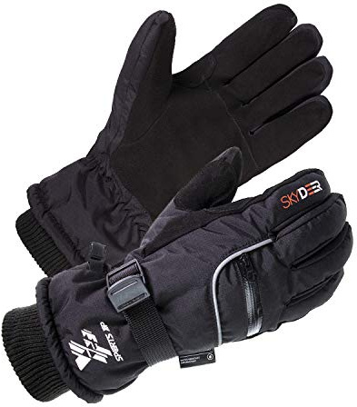SKYDEER Waterproof Deerskin Suede Leather Ski Gloves for Snowboarding, Skiing, Ice Fishing, Snowmobile, Ice Skating, Hiking, Kayaking (SD8650T/M)