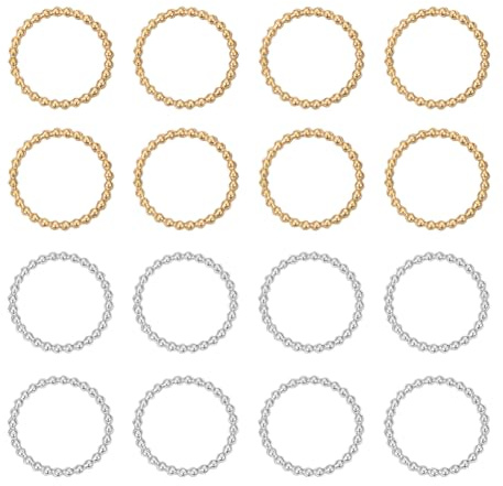 UNICRAFTALE 20 Stück 2 Farben 304 Verbindungsringe Aus Edelstahl Runder Perlenring Offene Lünette Charms Flache Runde Verbinder Hohle Verbindungsringe Für DIY Handwerk Schmuckherstellung