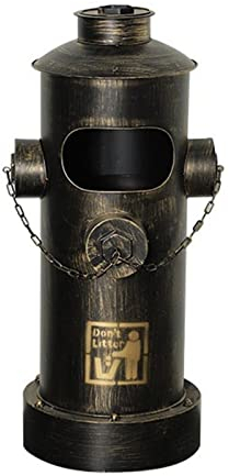 Mülleimer für Eingänge, Geschäfte Hydranten-Mülleimer im Industriestil, kreativer Retro-Mülleimer, großes Fassungsvermögen, schmiedeeiserner Mülleimer for den Innen- und Außenbereich Mülleimer(Bronze)