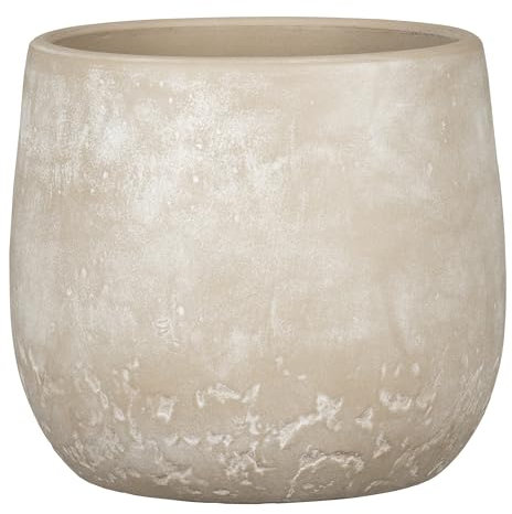 Scheurich Dune, Blumentopf aus Keramik, Farbe: Washed Cream, 17,64 cm Durchmesser, 17 cm hoch, 6,1 l Vol.