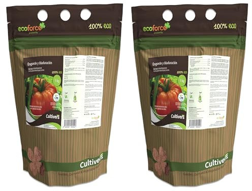 CULTIVERS Abono Engorde y Maduración Ecológico 2x1 kg. Fertilizante Potasio Quelatado con pH Neutro para el Aumento de los Frutos. Force K