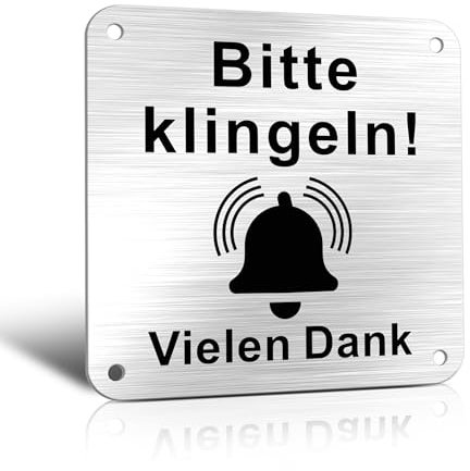 TAKULA Klingelschild Bitte hier Klingeln, Klingelschild Selbstklebend Ring Doorbell Zubehör, Edelstahl Etiketten für Klingelschilder