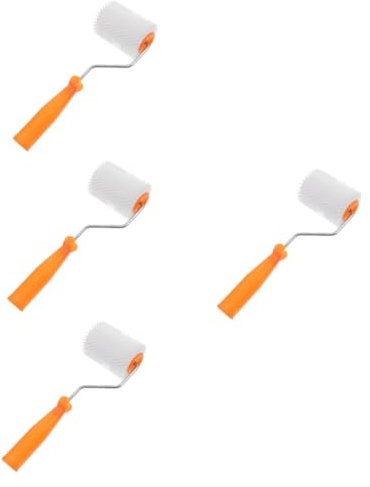 Angoily 4pcs Self Leveling Screed Floor Roller Vent Spiked for Painting Microfibre Brush Tool