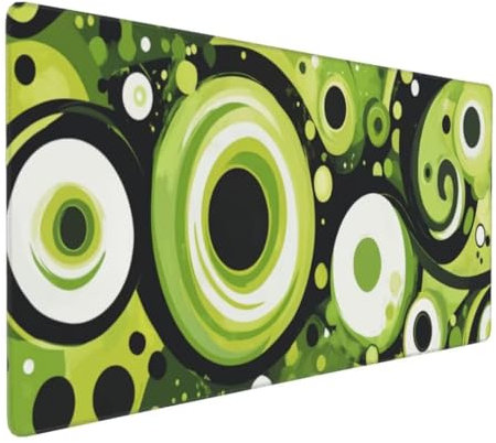 Grün Polka Dot Mauspad XXL, Großes Mousepad 700x300x3mm Rutschfeste Schreibtischunterlage, Präzises und langlebiges Large Mouse pad, Improved Precision Rutschfeste Gummibasis, für Mauspad Office k-482