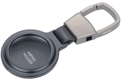 TROIKA Porte-clés/Airtag Holder Coque de protection pour Apple AirTag® - Mousqueton flexible - Découpe magnétique - Aluminium - Noir Original