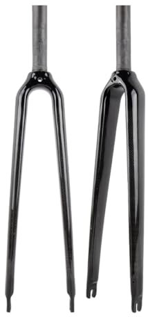 JNTFNE Fahrradgabel Vollcarbon-Starrgabel 700C Rennräder Hartgabel 1-1/8'' 25,4 mm Gewindelose Fahrrad-Vorderradgabel mit geradem Rohr, QR 9 * 100 mm C-Bremse (Mattschwarz A)