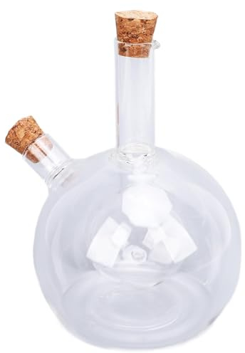 TOPINCN Glass Oil and Vinegar Cruet Bottle, 2 in 1 Moist Bottom,Kitchen 2 in 1 Glass Oil and Vinegar Dispenser, Dual Glass Oil Dispensing Container for Kitchen Cooking (2)