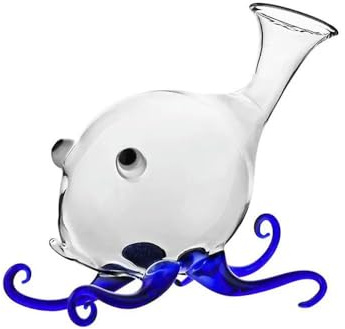 ZBDZSW Creative Pieuvre en forme de poisson-globe mignon en verre Carafe à décanter à vin Whisky Bière Alcool Liqueur Boisson Bar