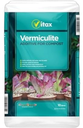Vermiculite Lightweight Compost Additive – Natural Mineral for Improved Moisture Retention & Nutrient Absorption – Ideal for Seed Germination Potting & Containers (10L)