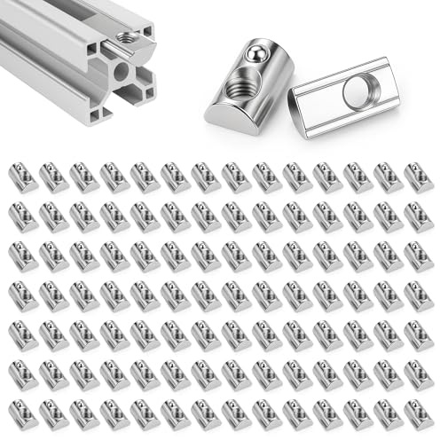 100 Stück Nutensteine m8 Edelstahl: Aluprofil 40x40 Zubehör mit Federkugel Europanorm für Aluminiumprofil Extrusionsschlitz