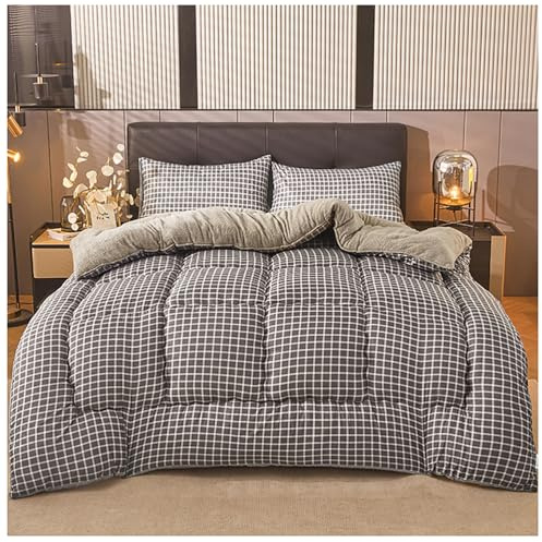 ZTGL Manta para Sofá y Cama de Cachemir de Cordero Reversible, Edredón Cachemira Súper Suave, Colcha Felpa Acolchada Multifuncional, Manta Cama Suave Cálida,A,200x230cm(3.5kg)
