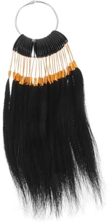 BIUDECO Real Human Hair Color Strands with Gold Buckles Soft Natural Texture Hair Dye Practice Tool for Salons and Students Adjustable Hairstylist Accessories for Versatile Color Testing