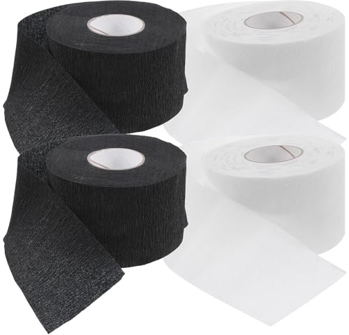 Einweg Nackenstreifen Rollen 4 Stück Packung Papier Weiß für Friseursalon | Kragenpapier zum Haareschneiden, Einweg, Sicher und Bequem, Salon Zubehör für Haarstyling