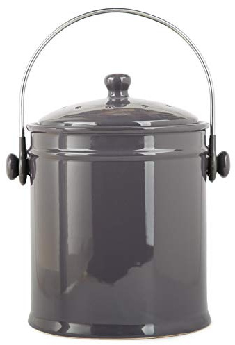 Natural Home 40629 Ceramic Compost Bin, Charcoal