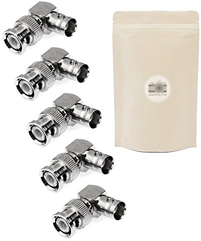 Adaptout X5 Adaptateur Prise BNC Male vers Femelle 90° coude coaxial connecteur Angle SDI s Video CCTV Surveillance 90 50 Ohms Marque FRANÇAISE