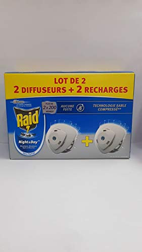 Raid Night & Day 2 Diffuseurs + 2 Recharges 400 heures de protection