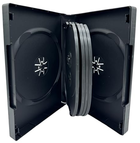 5 X Dragon Trading Black 10 Disc CD DVD Blu Ray Disc Case With 33mm Spine And Outer Plastic Sleeve For Artwork