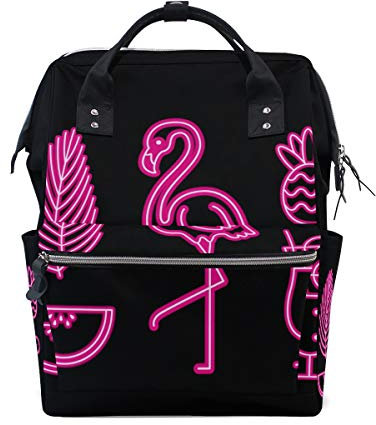 MONTOJ Neon Flamingo Canvas-Reisetasche Campus-Rucksack One Size 3