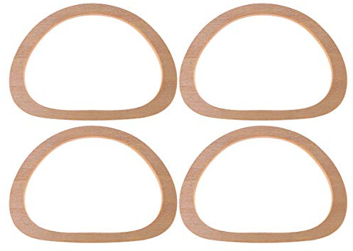 Supvox 4 Stück Taschengriff Oval aus Holz - 15,5 cm Holzgriff für Handtaschen & Häkeltaschen - Ersatzgriffe für DIY Taschenherstellung & Bastelprojekte - Naturholz