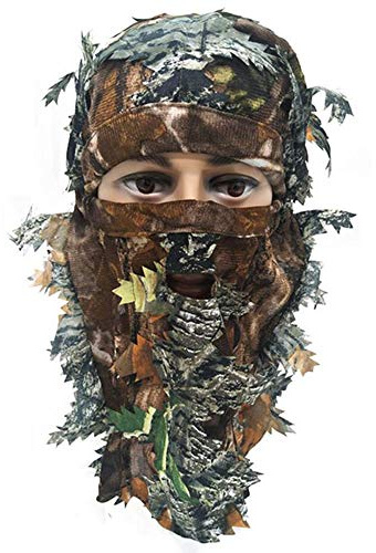 Tarnung Gesichtsmaske 3D Blatt Stereo Truthahn Jagd Maske Hut Tarnung Gesichtsmaske Sturmhaube Woodland Vollgesichtsmaske CS