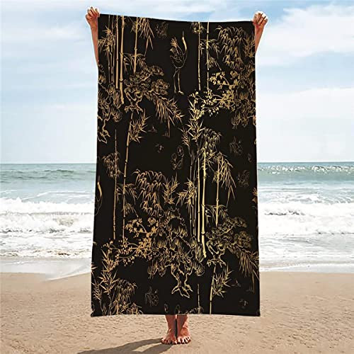 KATATI Bamboo Beach Towel, Lightweight Absorbent Quick Dry Towel, Bamboo Beach Towels for Adults Kids & Travel Towel, for the Swimming, Sports, Travel Beach Towel 90 x 180 cm