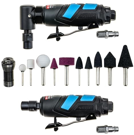 STIX Druckluftschleifer Set mit Zubehör STT-R11 Geradschleifmaschine Stabschleifer Winkelschleifer